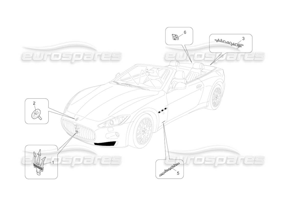 a part diagram from the maserati grancabrio parts catalogue