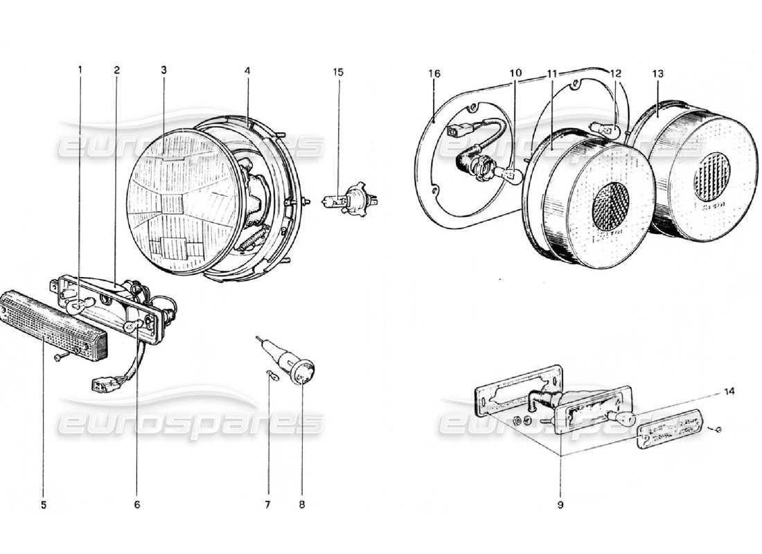 a part diagram from the ferrari 308 gtb (1976) parts catalogue