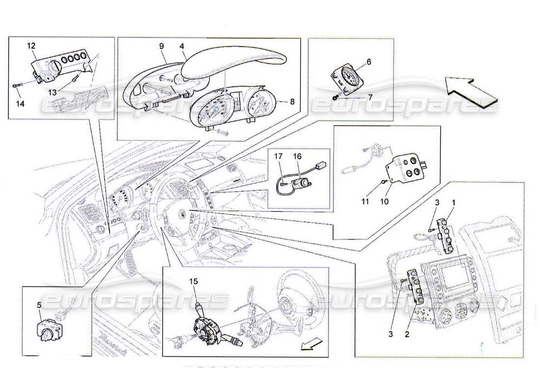 a part diagram from the maserati qtp. (2010) 4.2 parts catalogue