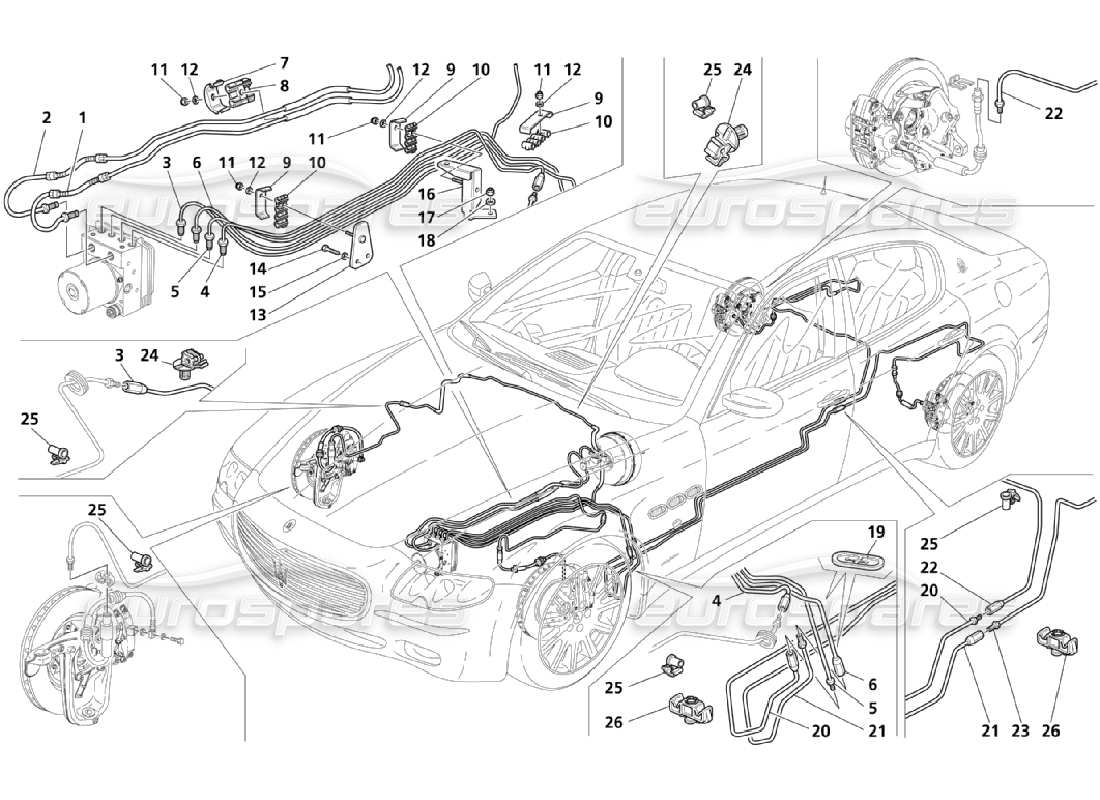 a part diagram from the maserati qtp. (2006) 4.2 parts catalogue