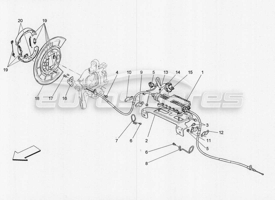 a part diagram from the maserati qtp. v8 3.8 530bhp 2014 auto parts catalogue