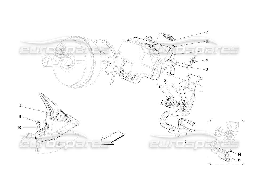 a part diagram from the maserati qtp. (2007) 4.2 auto parts catalogue