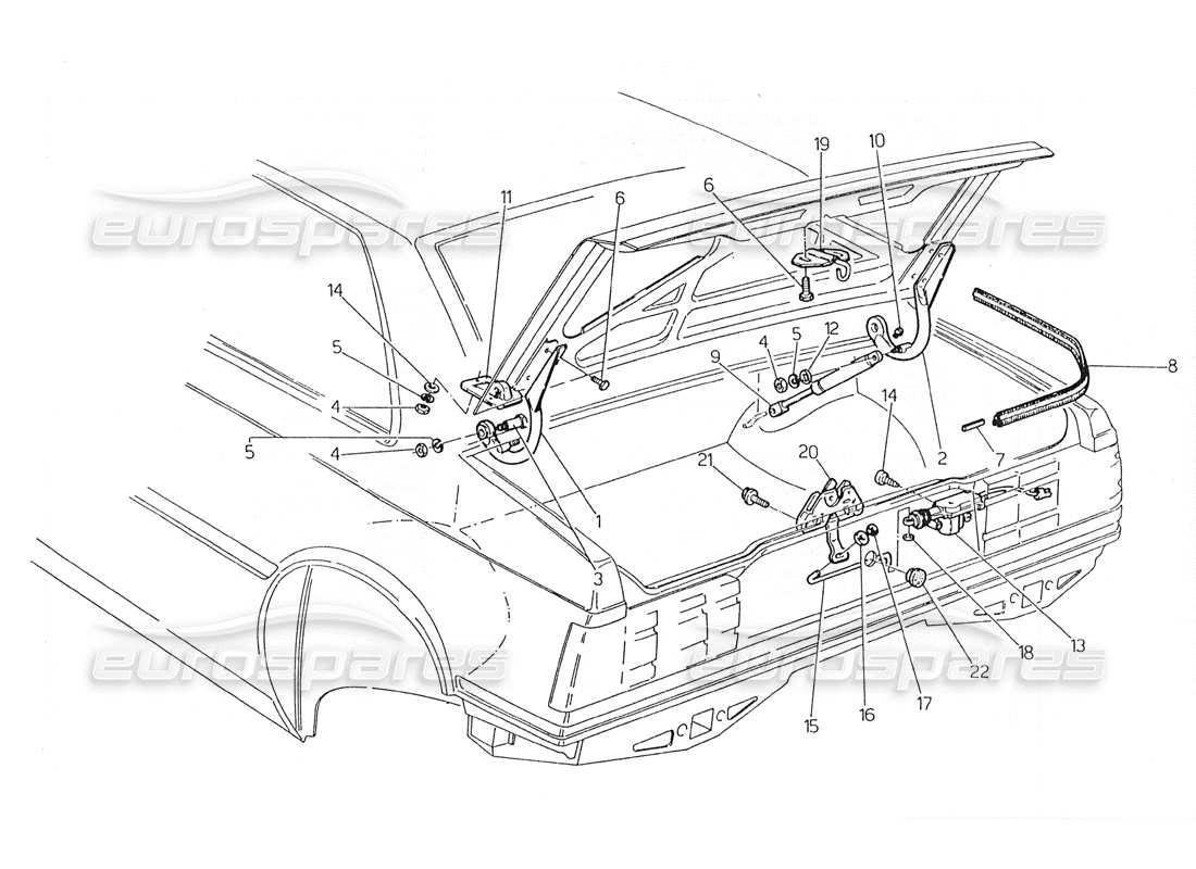 a part diagram from the maserati biturbo (1983-1995) parts catalogue