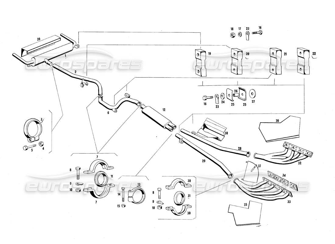 VIEW PARTS DIAGRAMS FROM THE MASERATI MEXICO PARTS CATALOGUE a part diagram from the maserati mexico parts catalogue