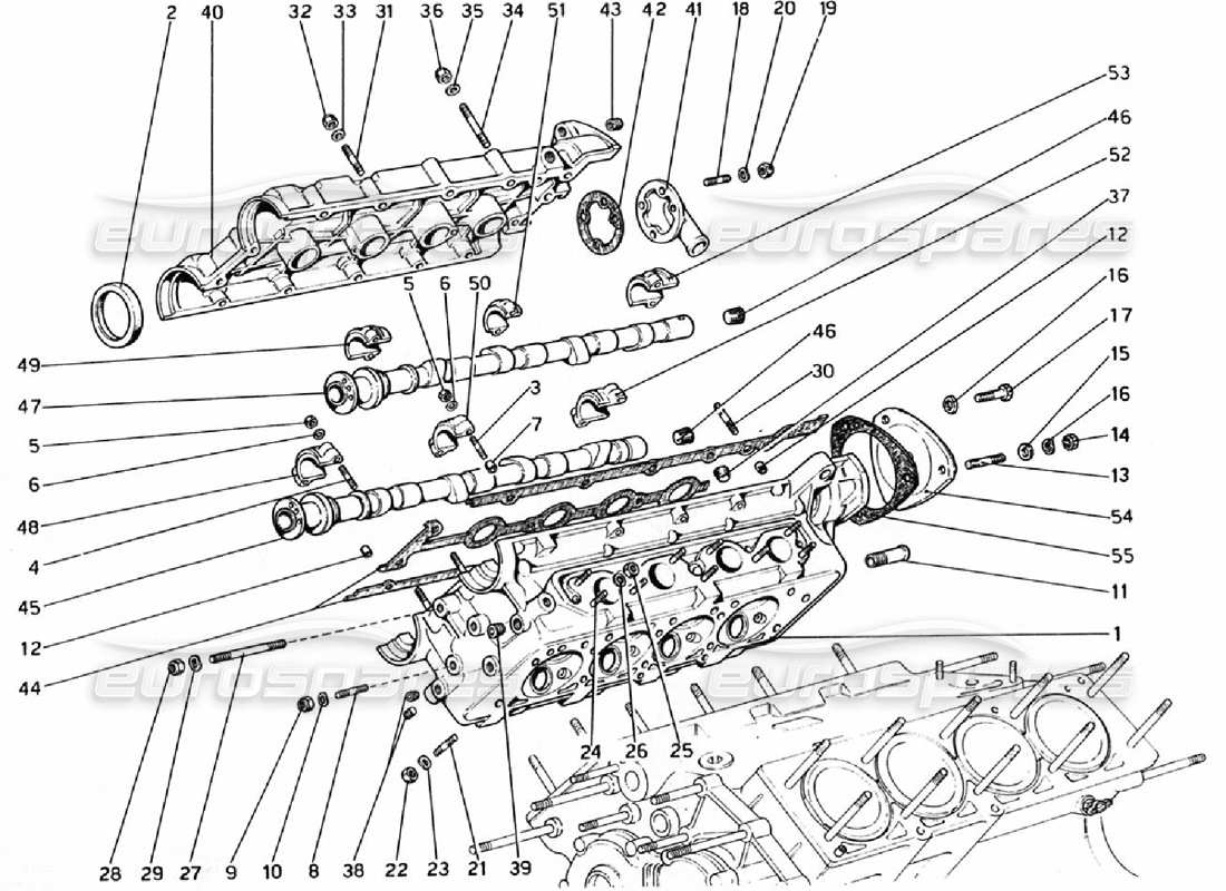 a part diagram from the ferrari 308 gtb (1976) parts catalogue