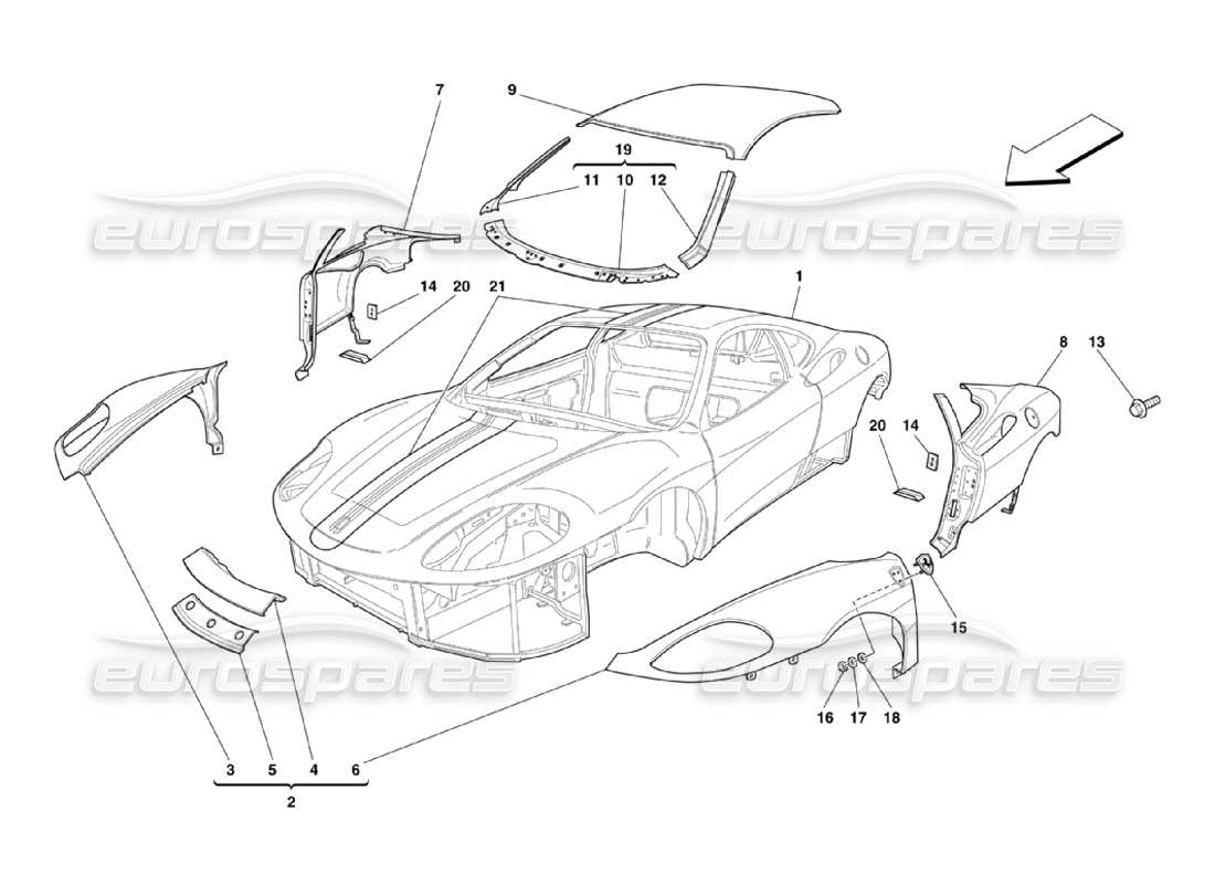 a part diagram from the Ferrari 360 Challenge Stradale parts catalogue