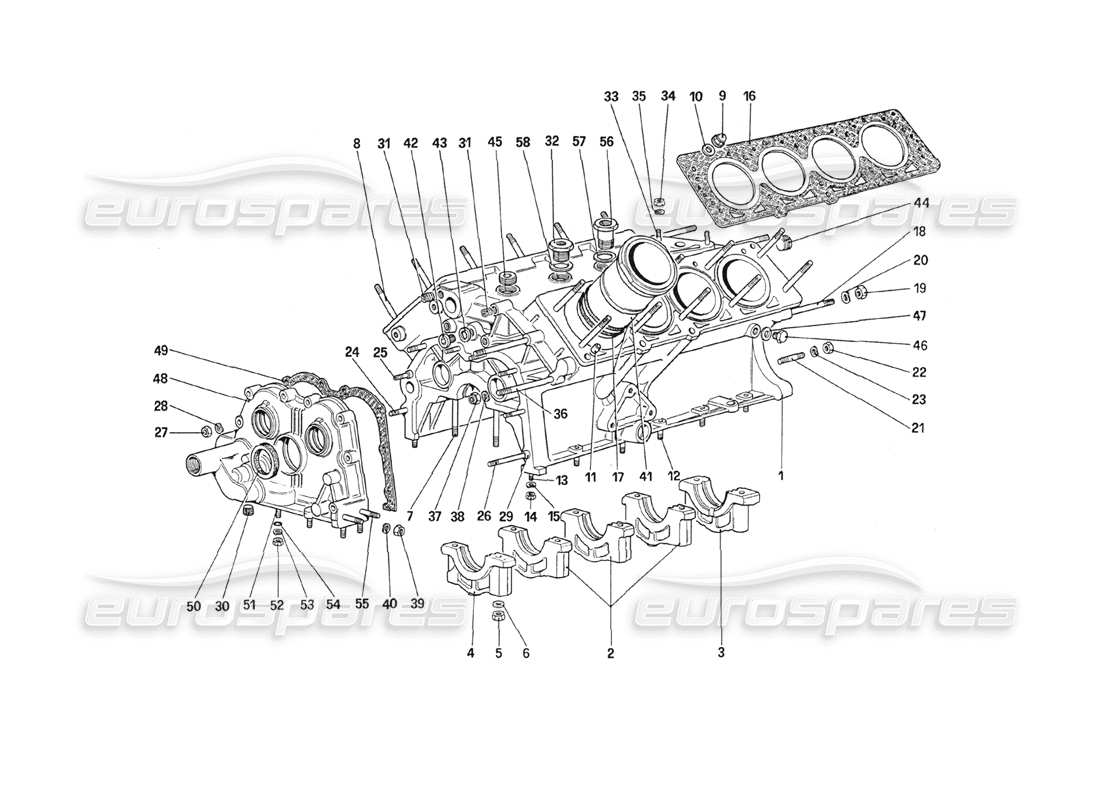 a part diagram from the ferrari 208 turbo (1989) parts catalogue