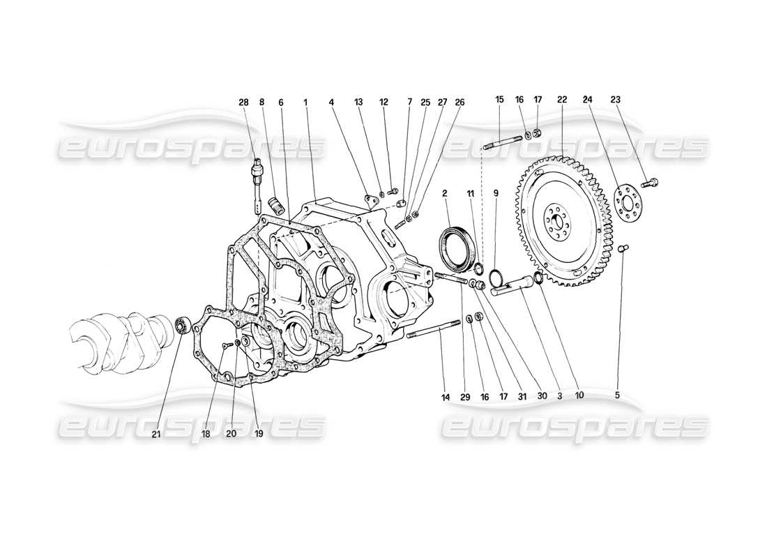 a part diagram from the Ferrari Mondial 8 (1981) parts catalogue