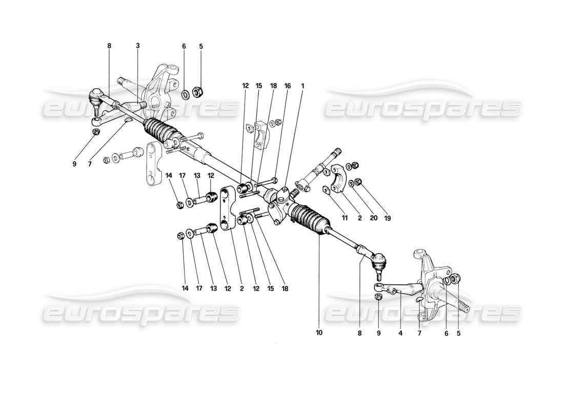 a part diagram from the ferrari 308 (1981) gtbi/gtsi parts catalogue