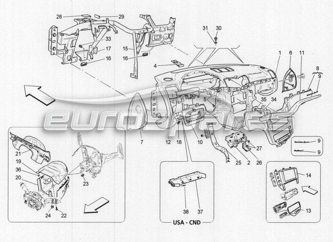 a part diagram from the Maserati GranCabrio MC Centenario parts catalogue
