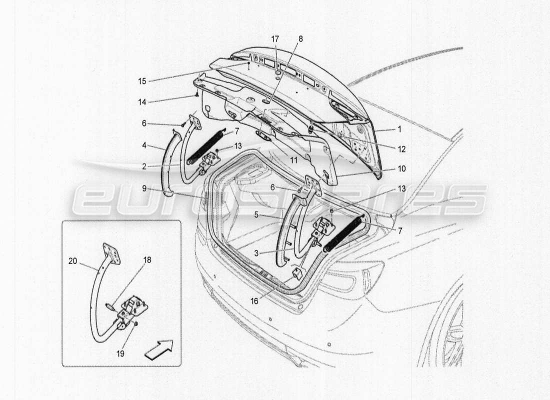 a part diagram from the maserati qtp. v8 3.8 530bhp auto 2015 parts catalogue