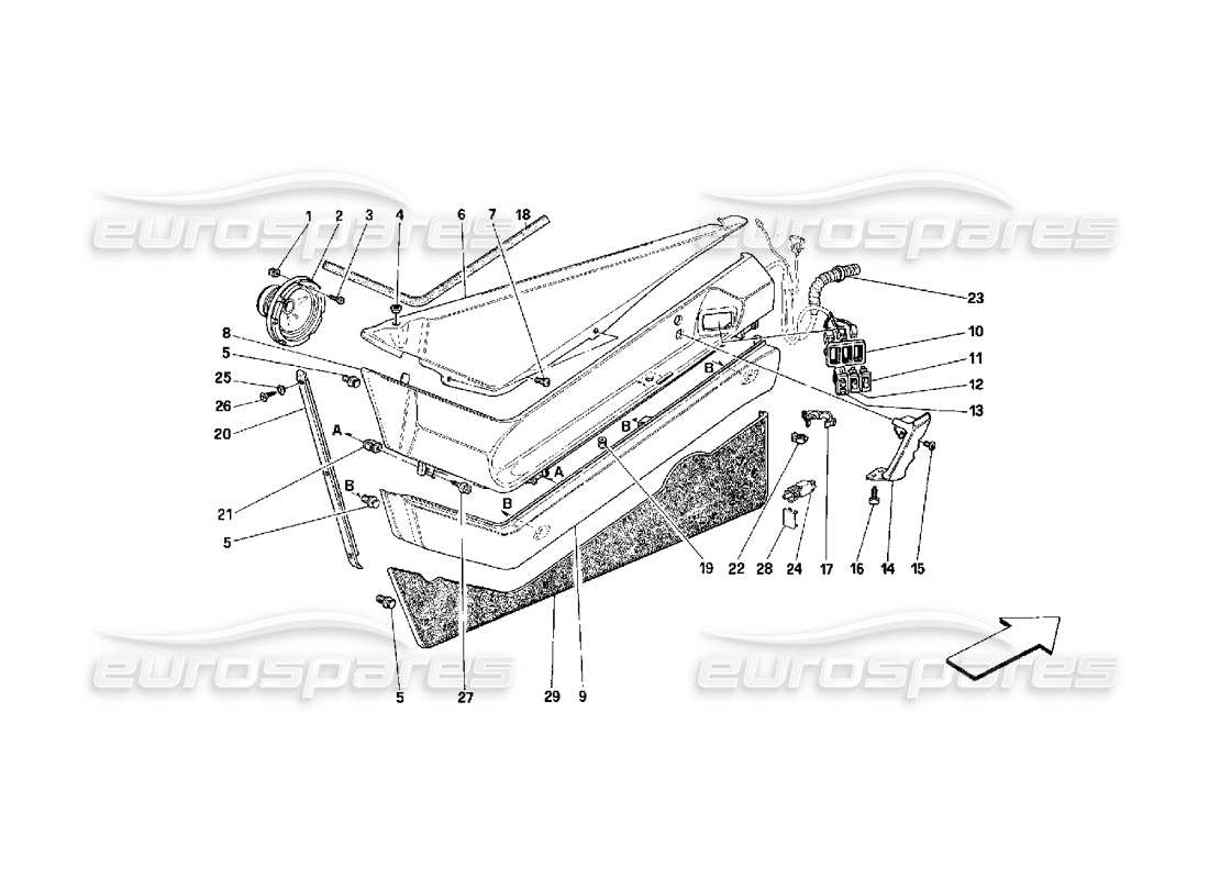 a part diagram from the Ferrari 348 (2.7 Motronic) parts catalogue