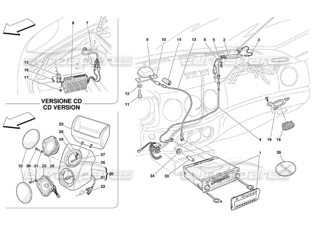 a part diagram from the ferrari 360 challenge stradale parts catalogue