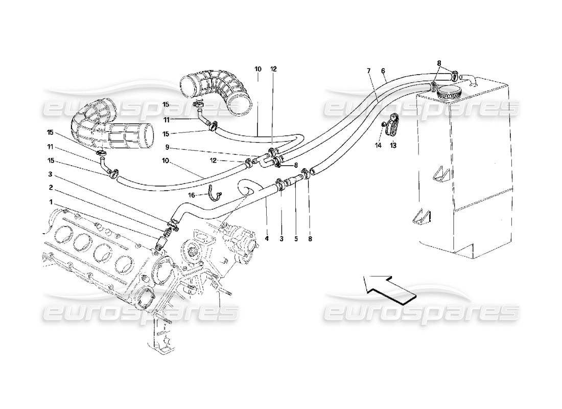 a part diagram from the ferrari 348 (2.7 motronic) parts catalogue