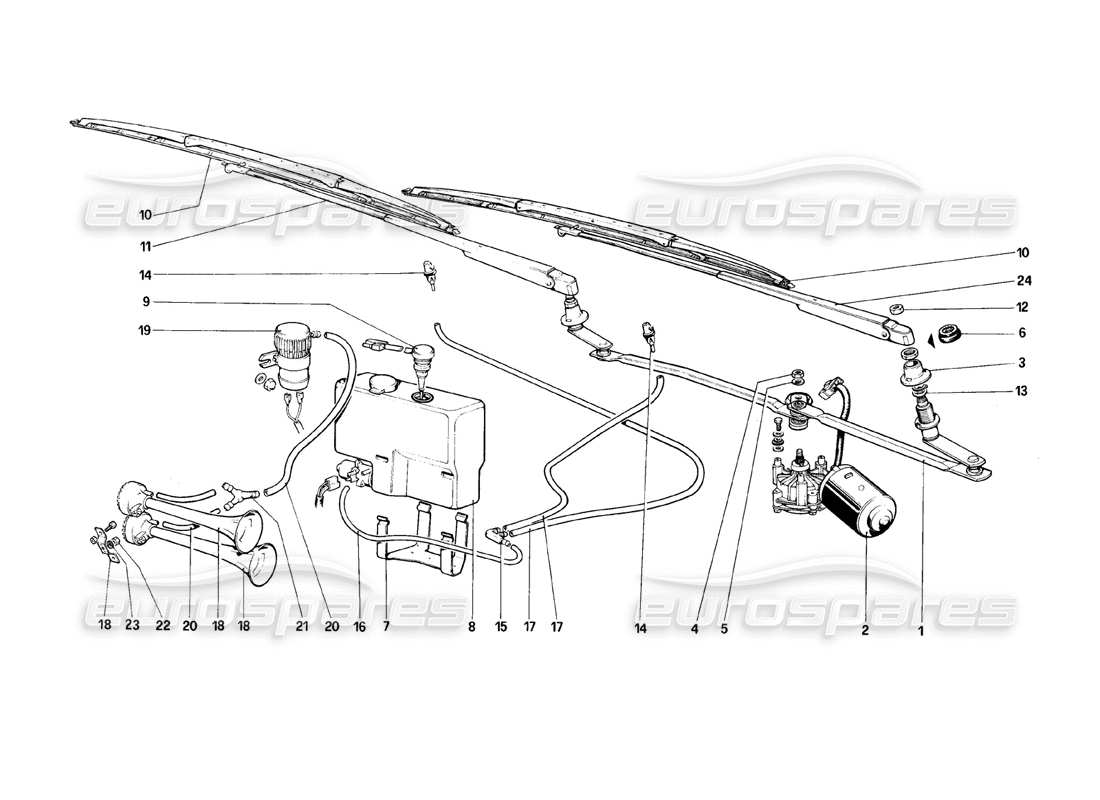 a part diagram from the ferrari mondial parts catalogue