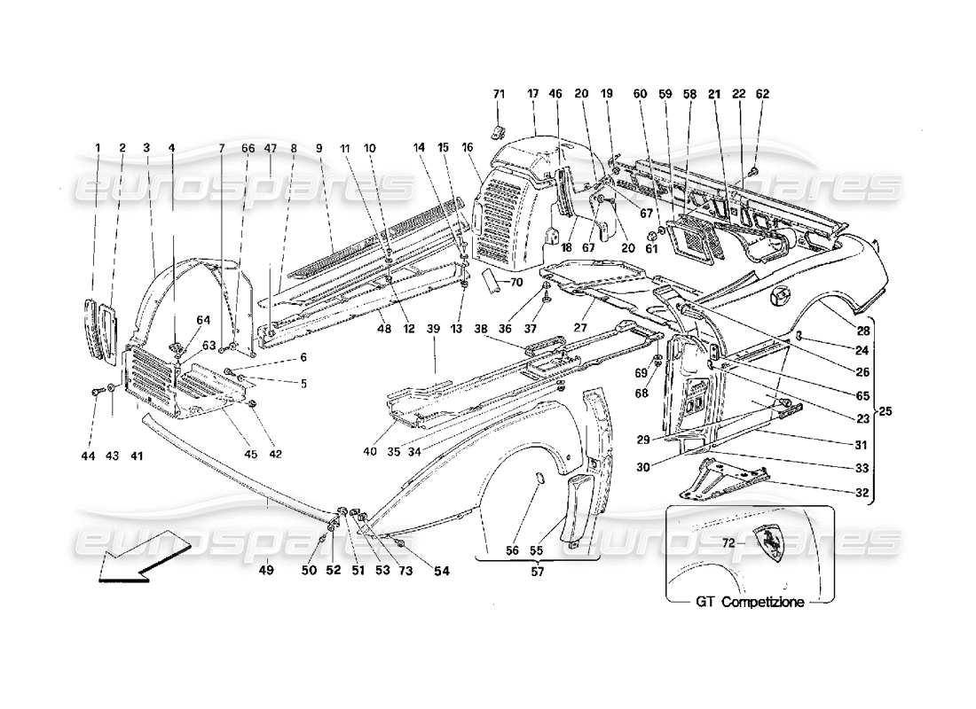 a part diagram from the ferrari 348 parts catalogue