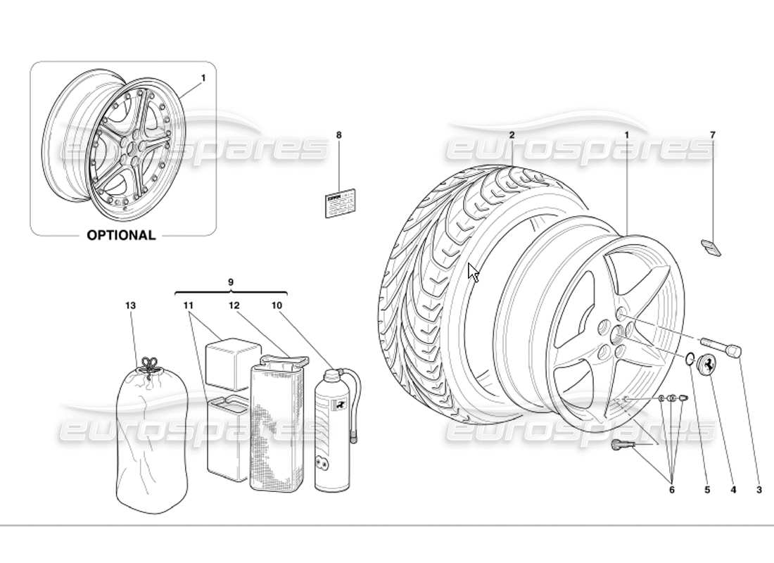 a part diagram from the Ferrari 360 Modena parts catalogue