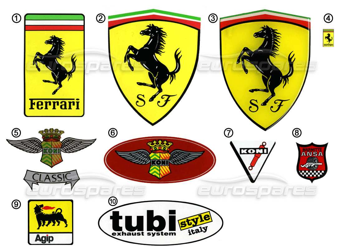 a part diagram from the ferrari miscellaneous ferrari parts catalogue