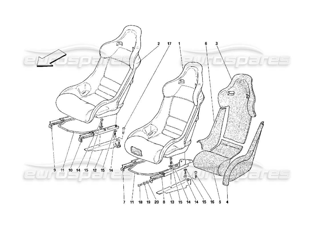 a part diagram from the ferrari 348 (2.7 motronic) parts catalogue