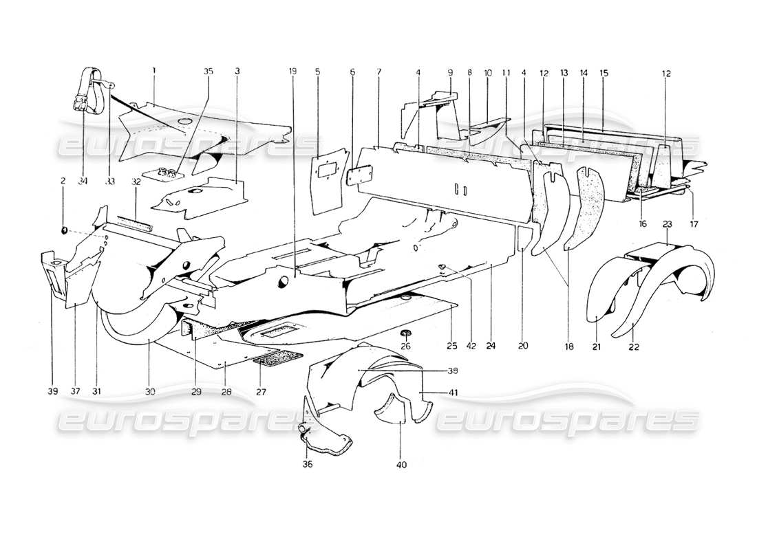 a part diagram from the ferrari 308 gt4 dino (1979) parts catalogue