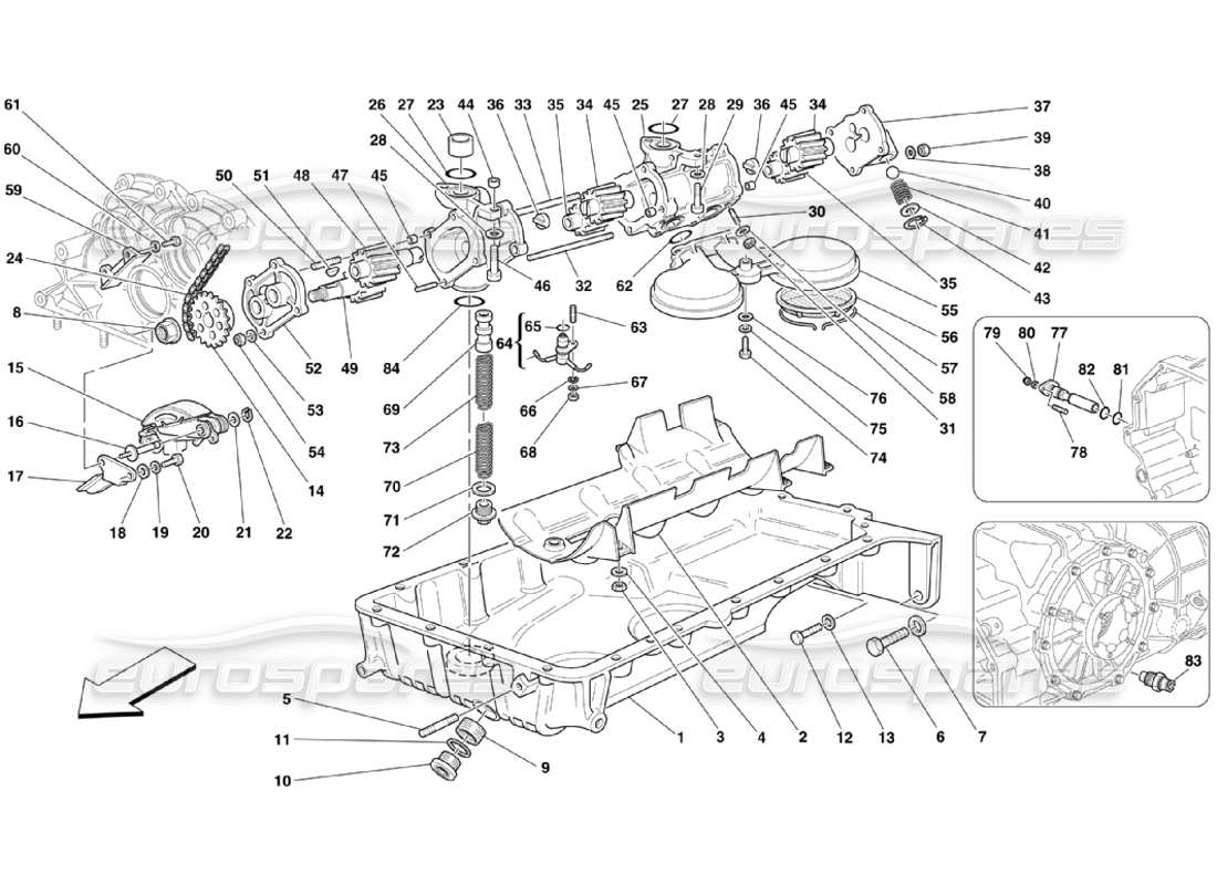 a part diagram from the ferrari 360 challenge stradale parts catalogue