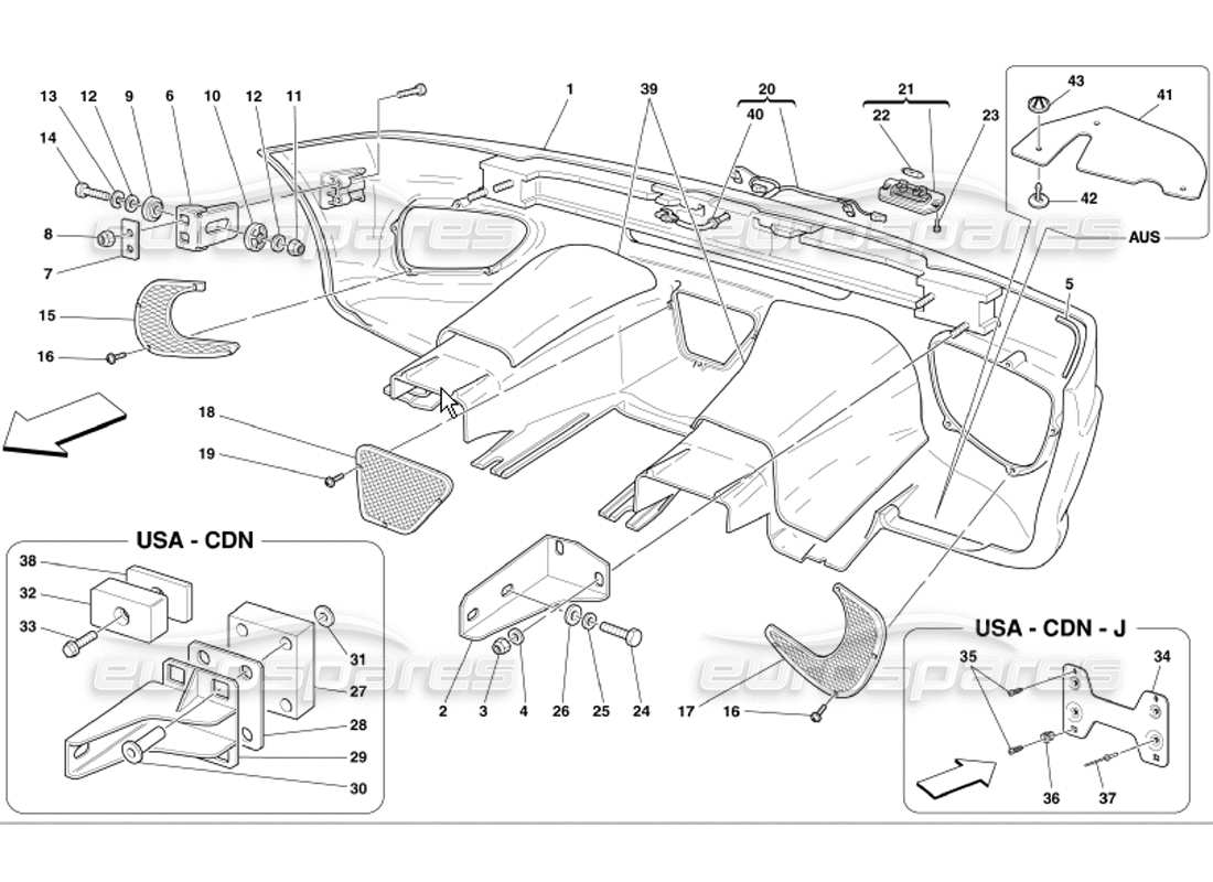 a part diagram from the ferrari 360 modena parts catalogue