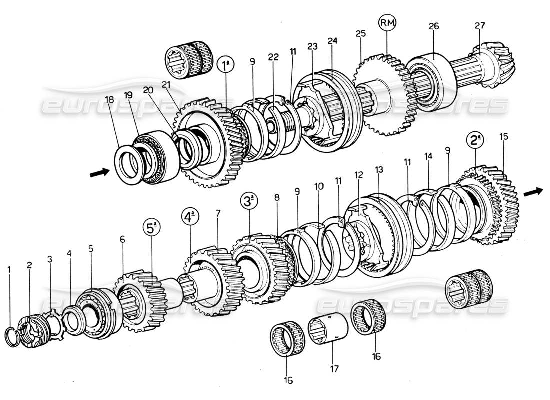 a part diagram from the ferrari 365 gtb4 daytona (1969) parts catalogue