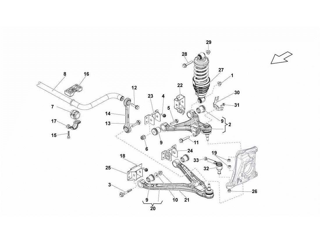 lamborghini gallardo lp560-4s update front arms part diagram