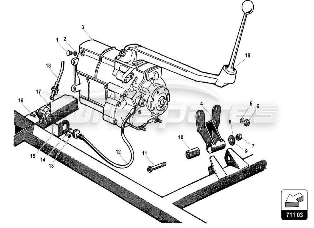 lamborghini 350 gt manual transmission controls parts diagram