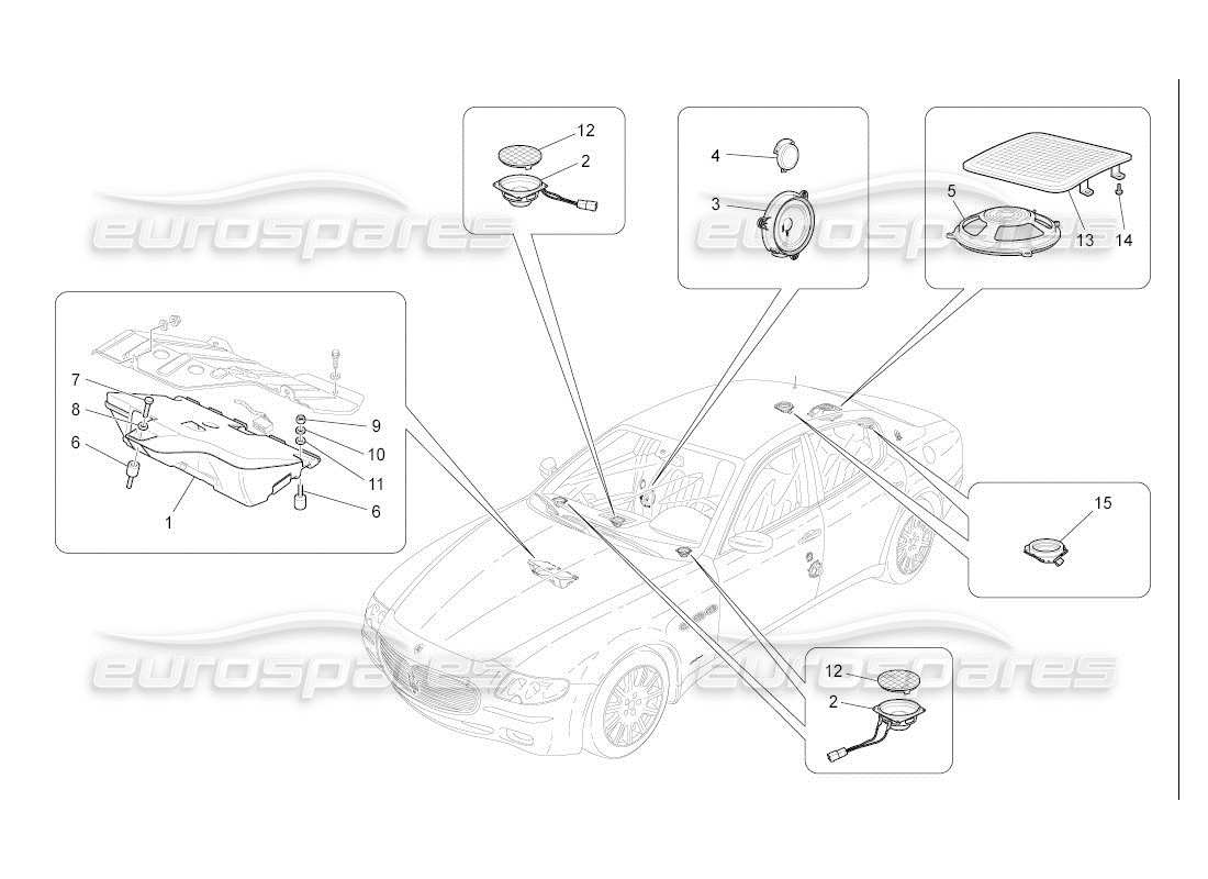 maserati qtp. (2007) 4.2 auto sound diffusion system parts diagram