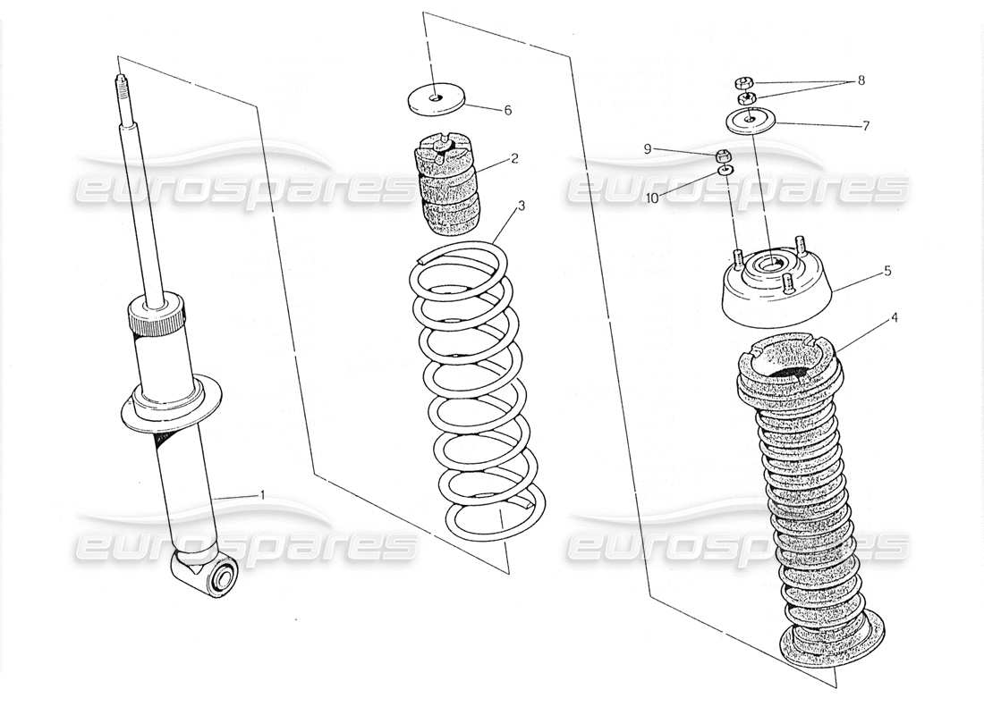 maserati 228 rear shock absorber part diagram