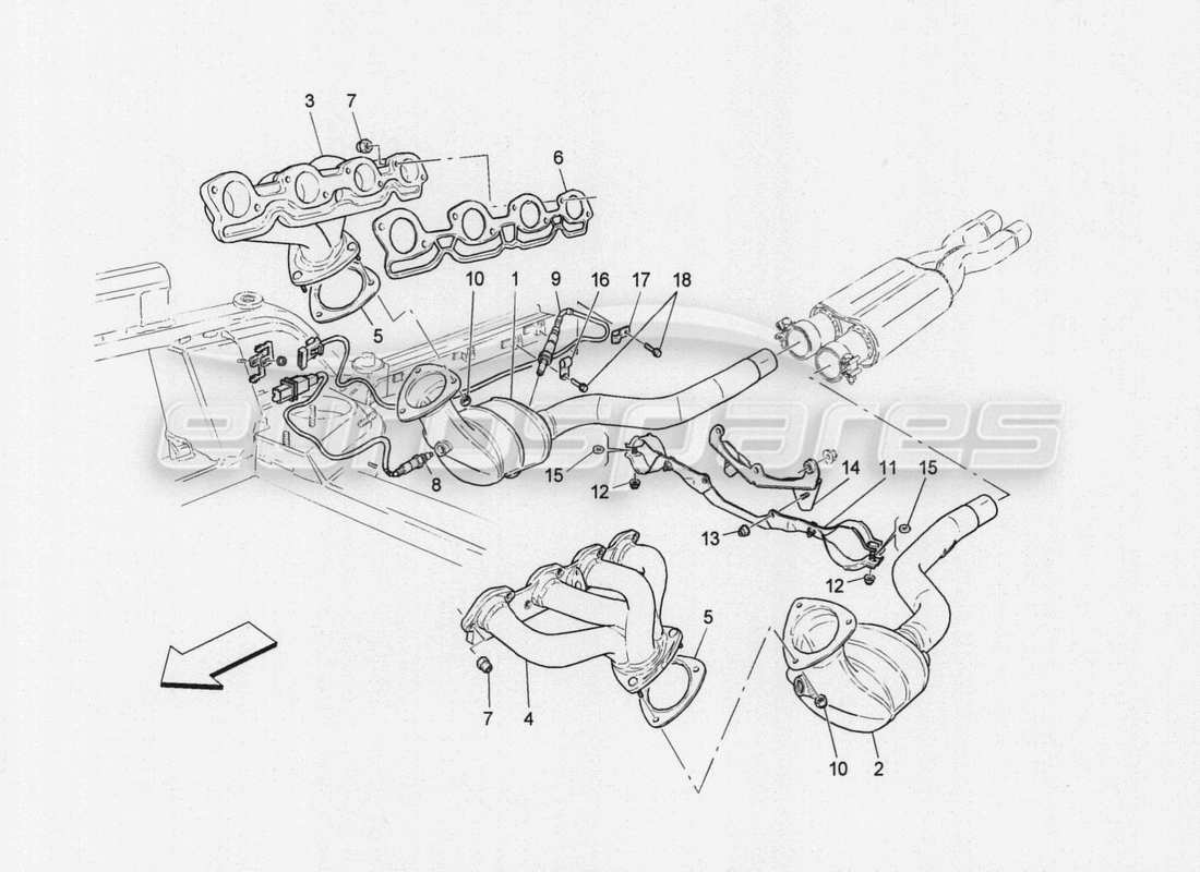 maserati granturismo special edition pre catalytic converters and catalytic converters parts diagram