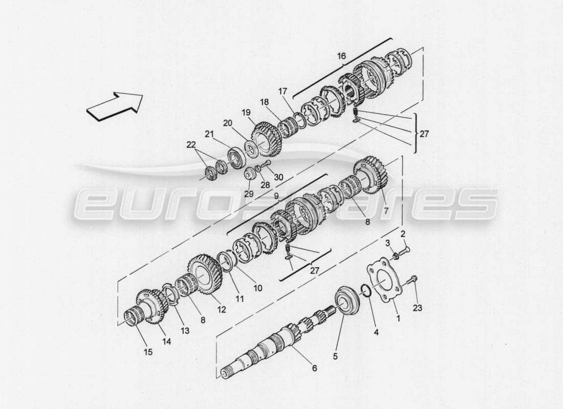 maserati granturismo special edition main shaft gears parts diagram