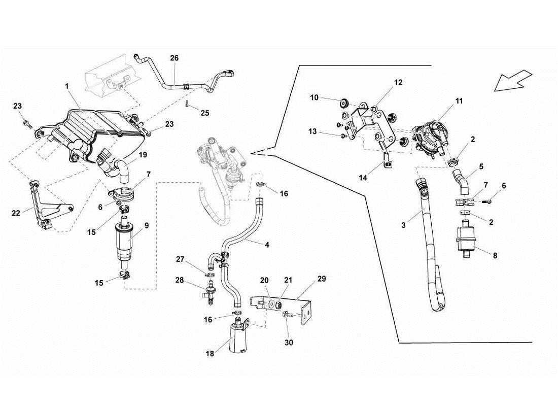 lamborghini gallardo lp560-4s update vapor filter part diagram