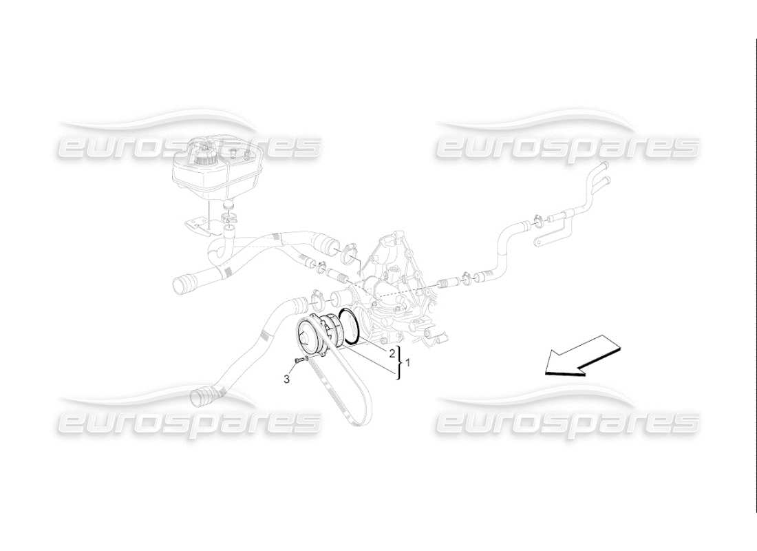 maserati qtp. (2008) 4.2 auto cooling system: water pump parts diagram