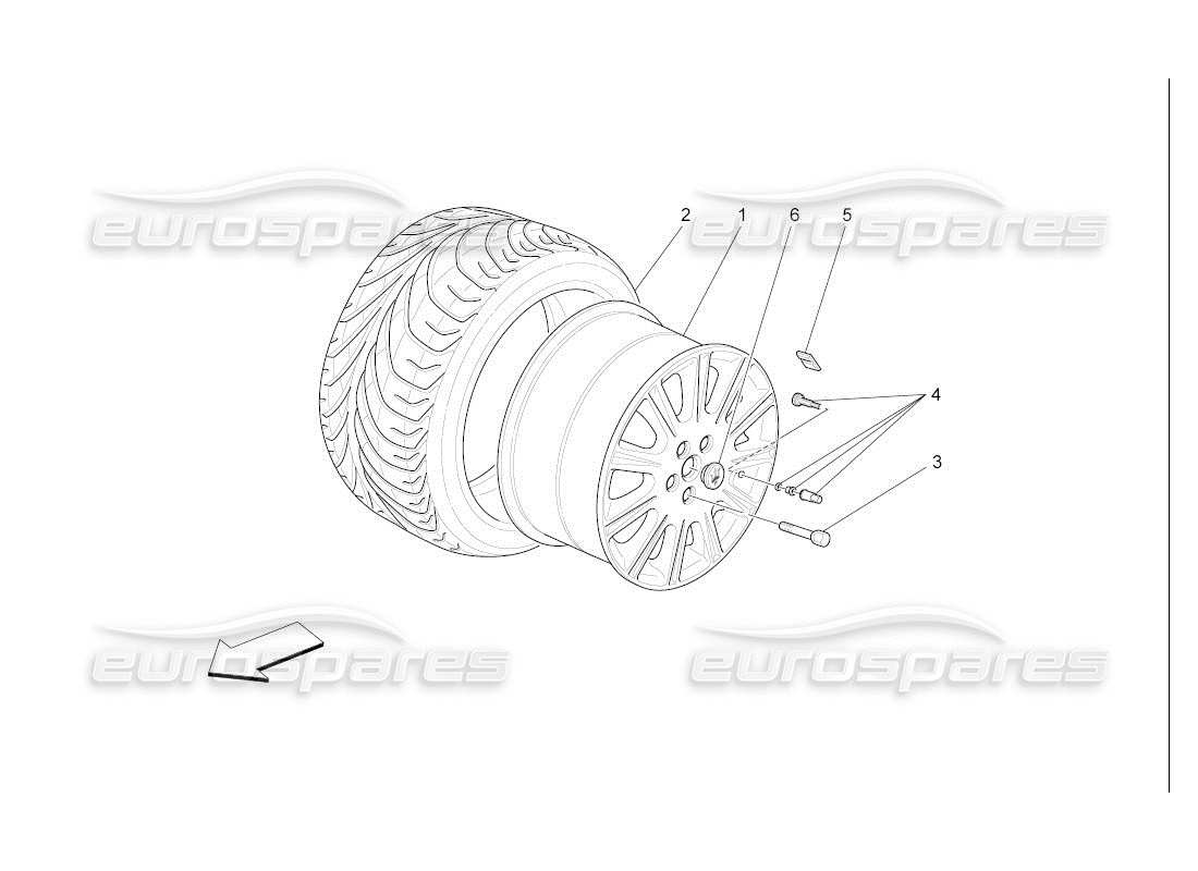 maserati qtp. (2007) 4.2 auto wheels and tyres parts diagram