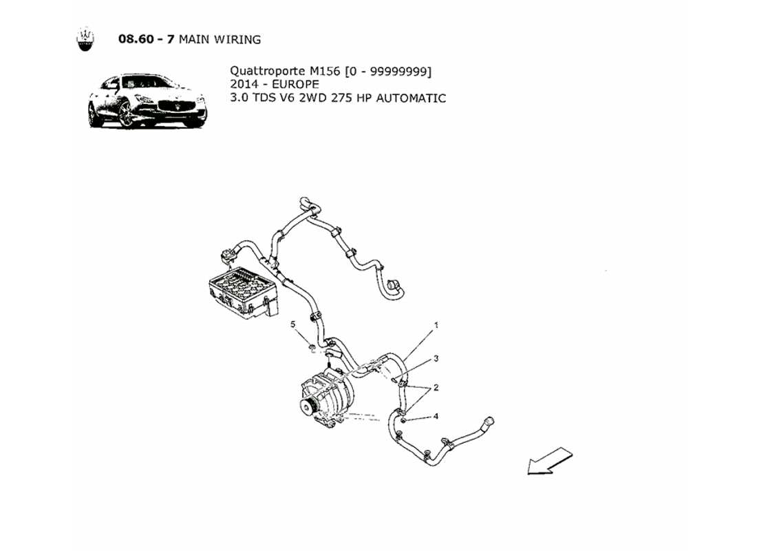 maserati qtp. v6 3.0 tds 275bhp 2014 main wiring part diagram