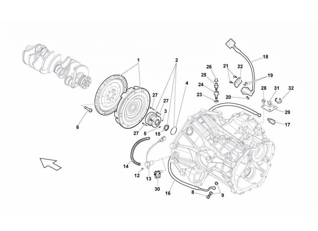 lamborghini gallardo sts ii sc clutch (e-gear) part diagram