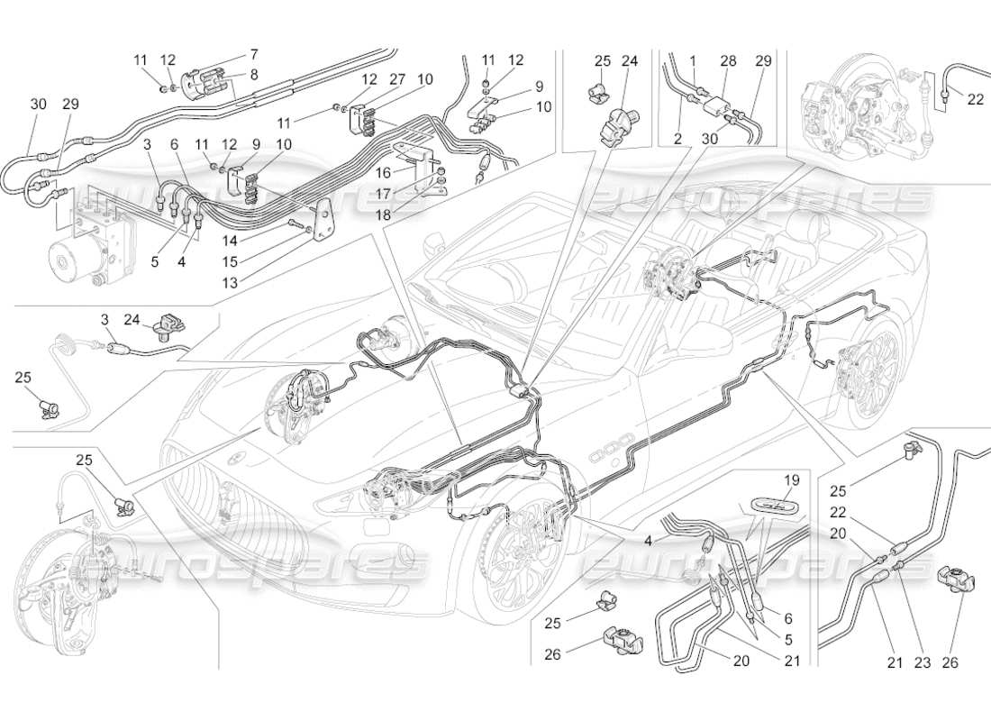 maserati grancabrio (2011) 4.7 lines parts diagram