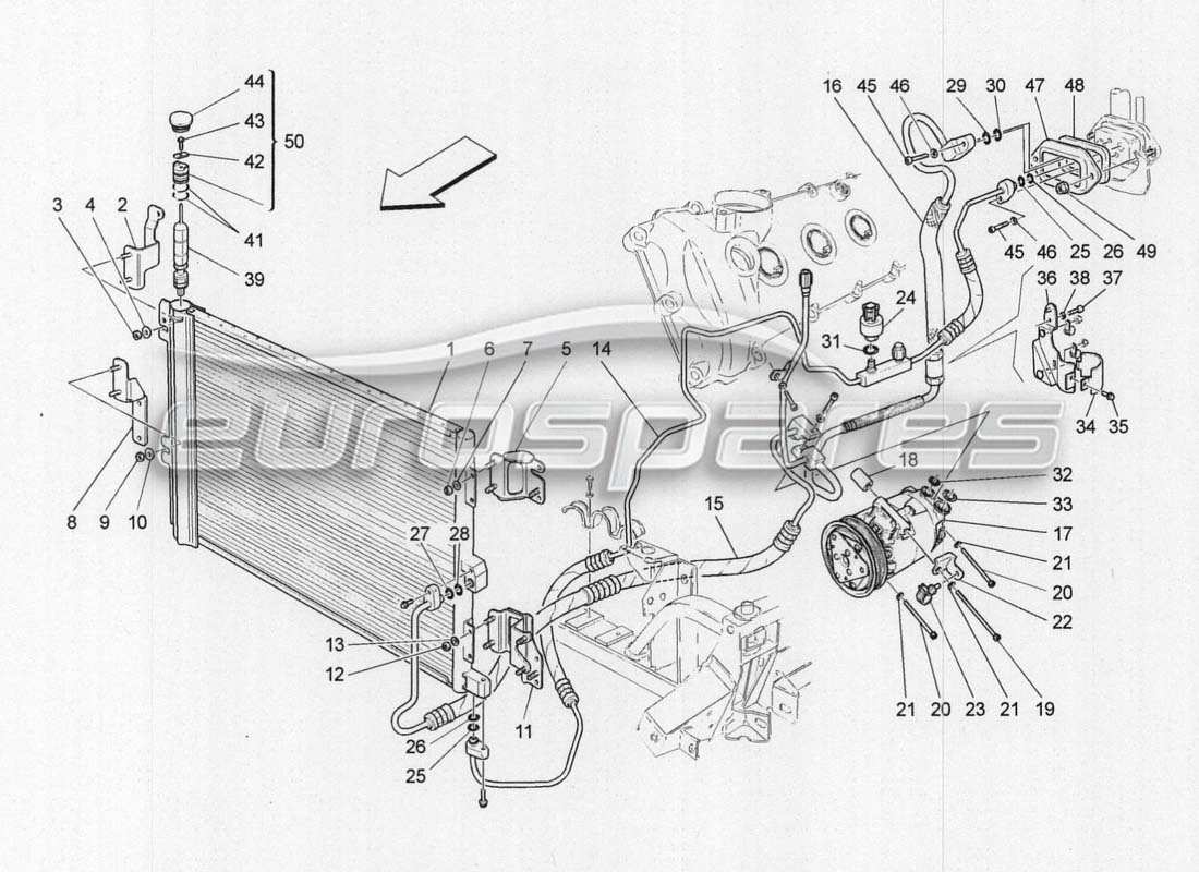 maserati grancabrio mc centenario air conditioning - engine parts diagram