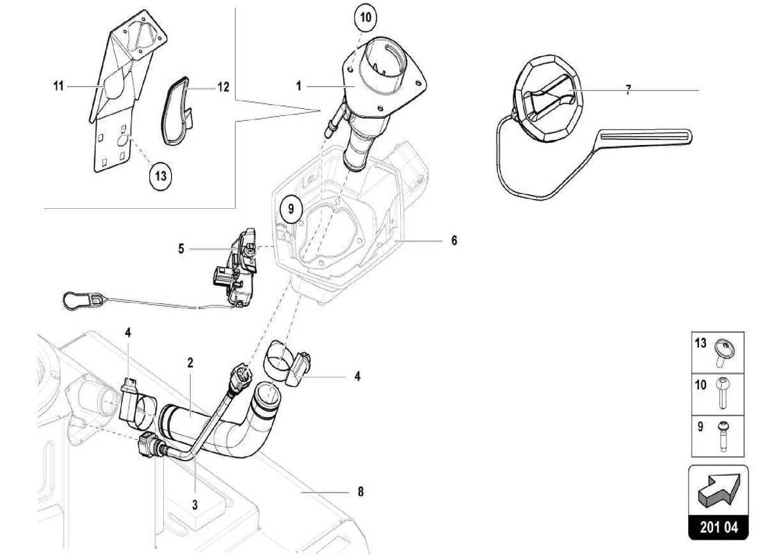 lamborghini centenario spider fuel filler neck parts diagram