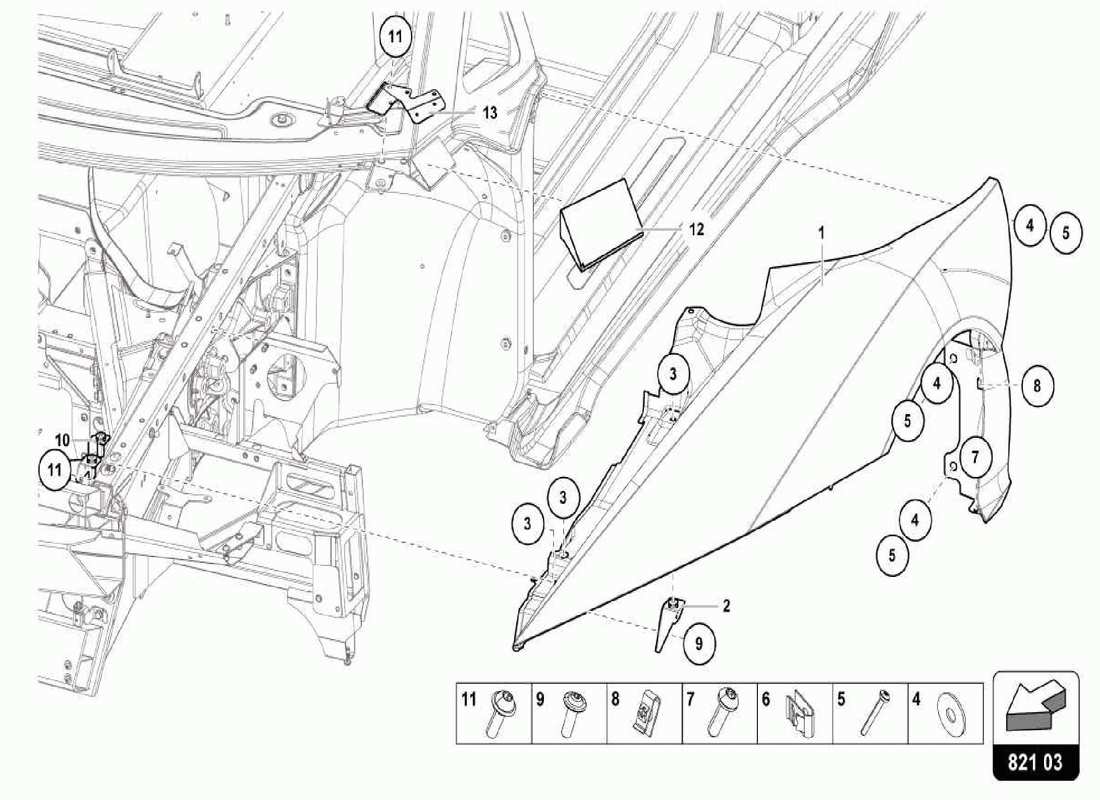 lamborghini centenario spider wing protector parts diagram