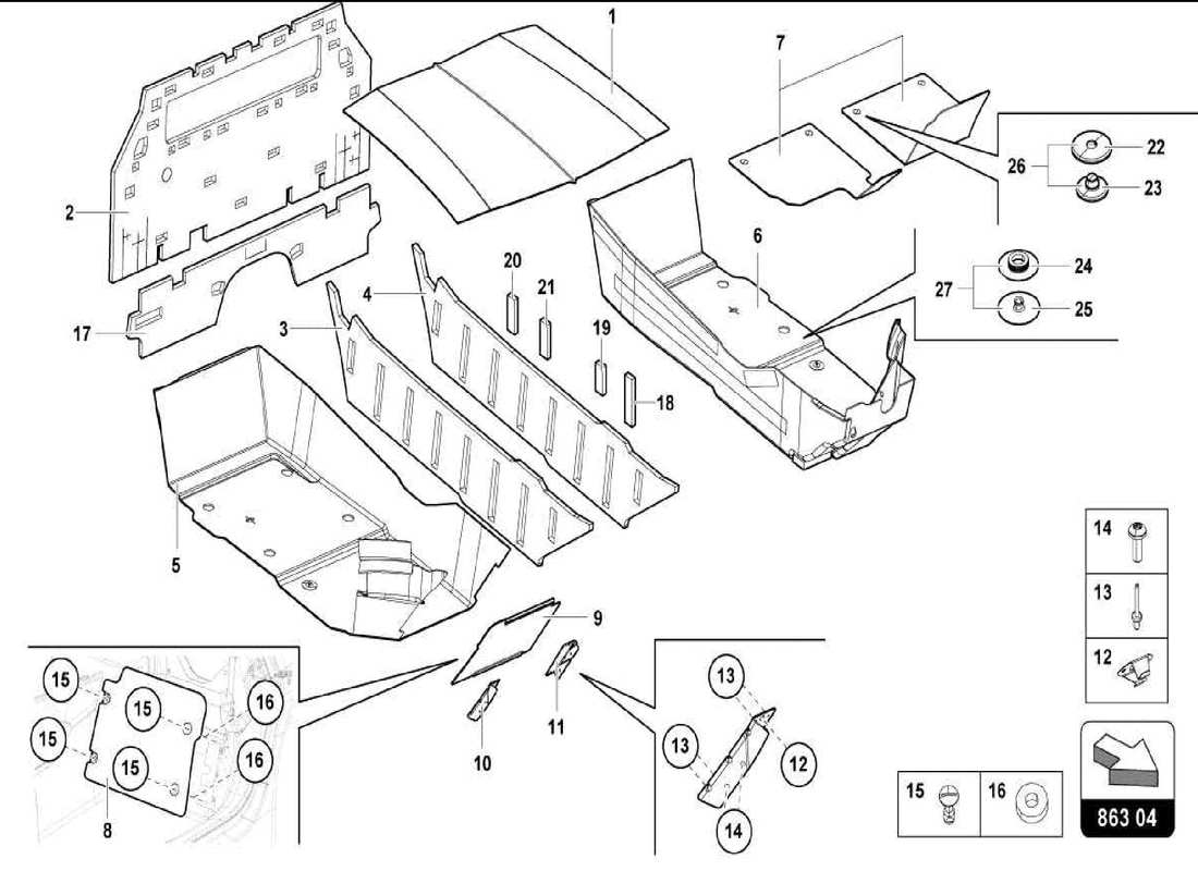 lamborghini centenario spider interior decor parts diagram