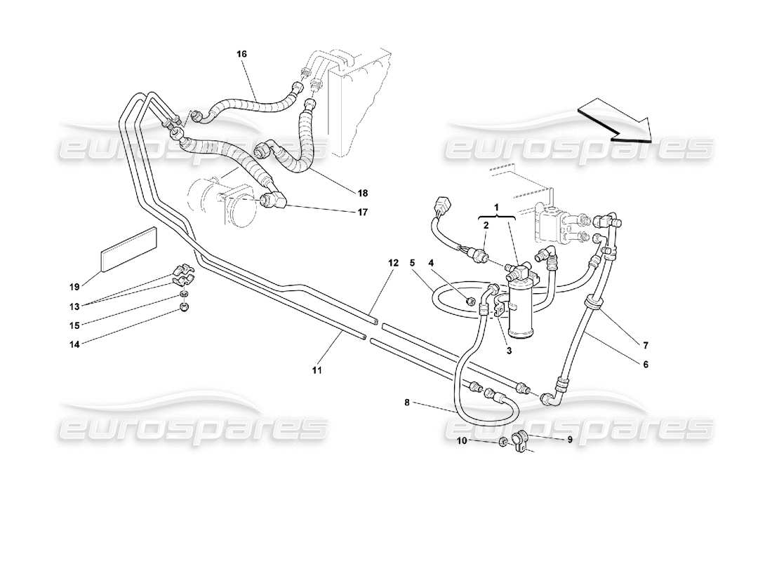 ferrari 355 (2.7 motronic) air conditioning system parts diagram