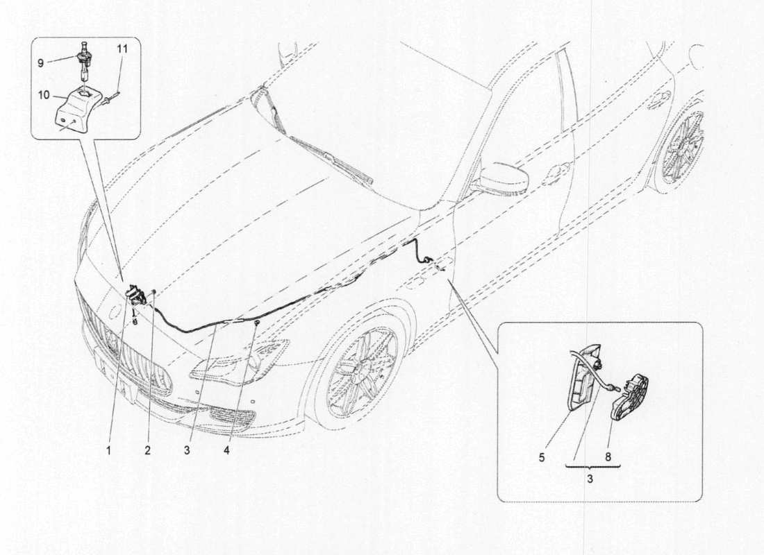 maserati qtp. v6 3.0 tds 275bhp 2017 front lid opening control parts diagram