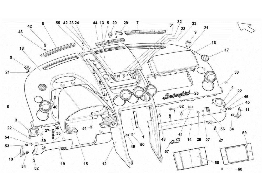 lamborghini gallardo sts ii sc dashboard part diagram