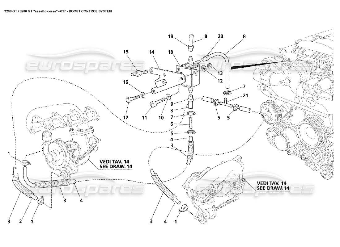 maserati 3200 gt/gta/assetto corsa boost control system parts diagram