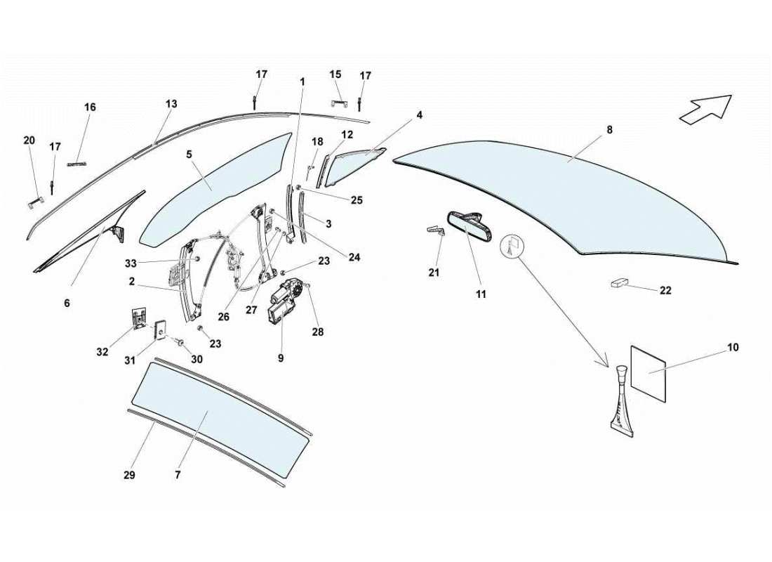 lamborghini gallardo sts ii sc windows parts diagram