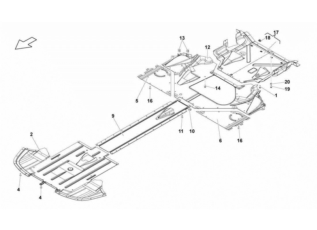 lamborghini gallardo sts ii sc frame floor panels part diagram