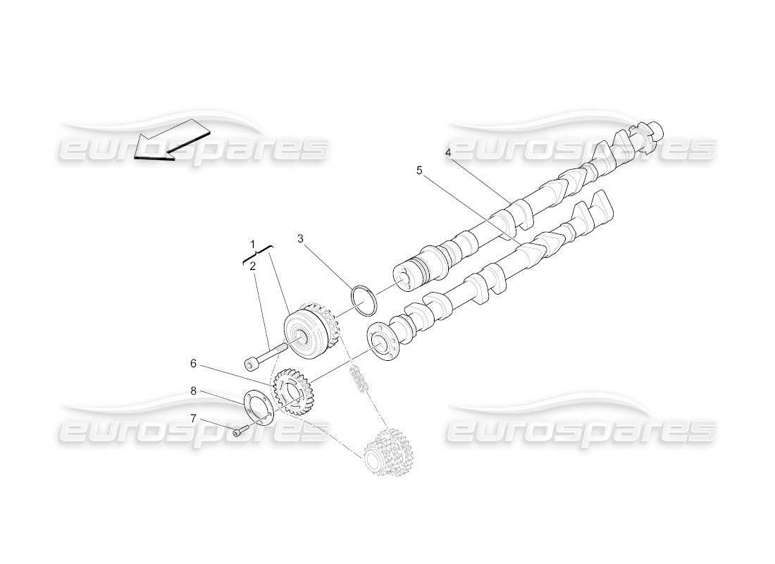 maserati qtp. (2011) 4.7 auto rh cylinder head camshafts part diagram